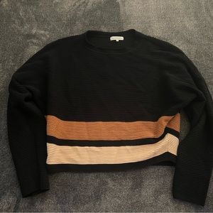 Laurie Belles Black/Striped Crop Sweater